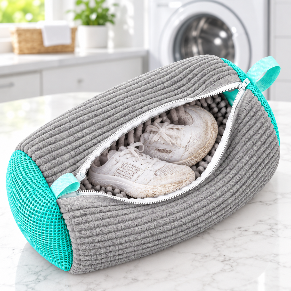 360° Sneaker-Waschbeutel mit Chenille-Reinigungsfasern