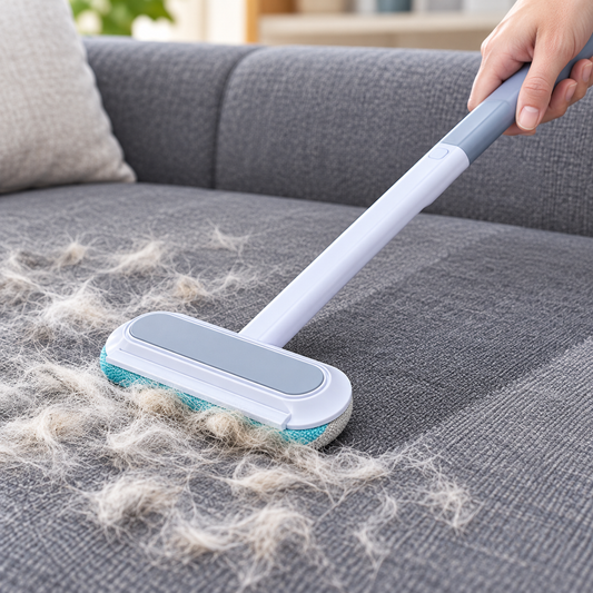 4-in-1 Tierhaarentferner mit langem Griff