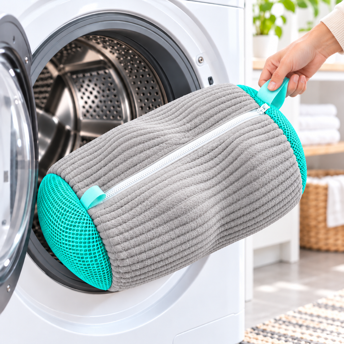 360° Sneaker-Waschbeutel mit Chenille-Reinigungsfasern